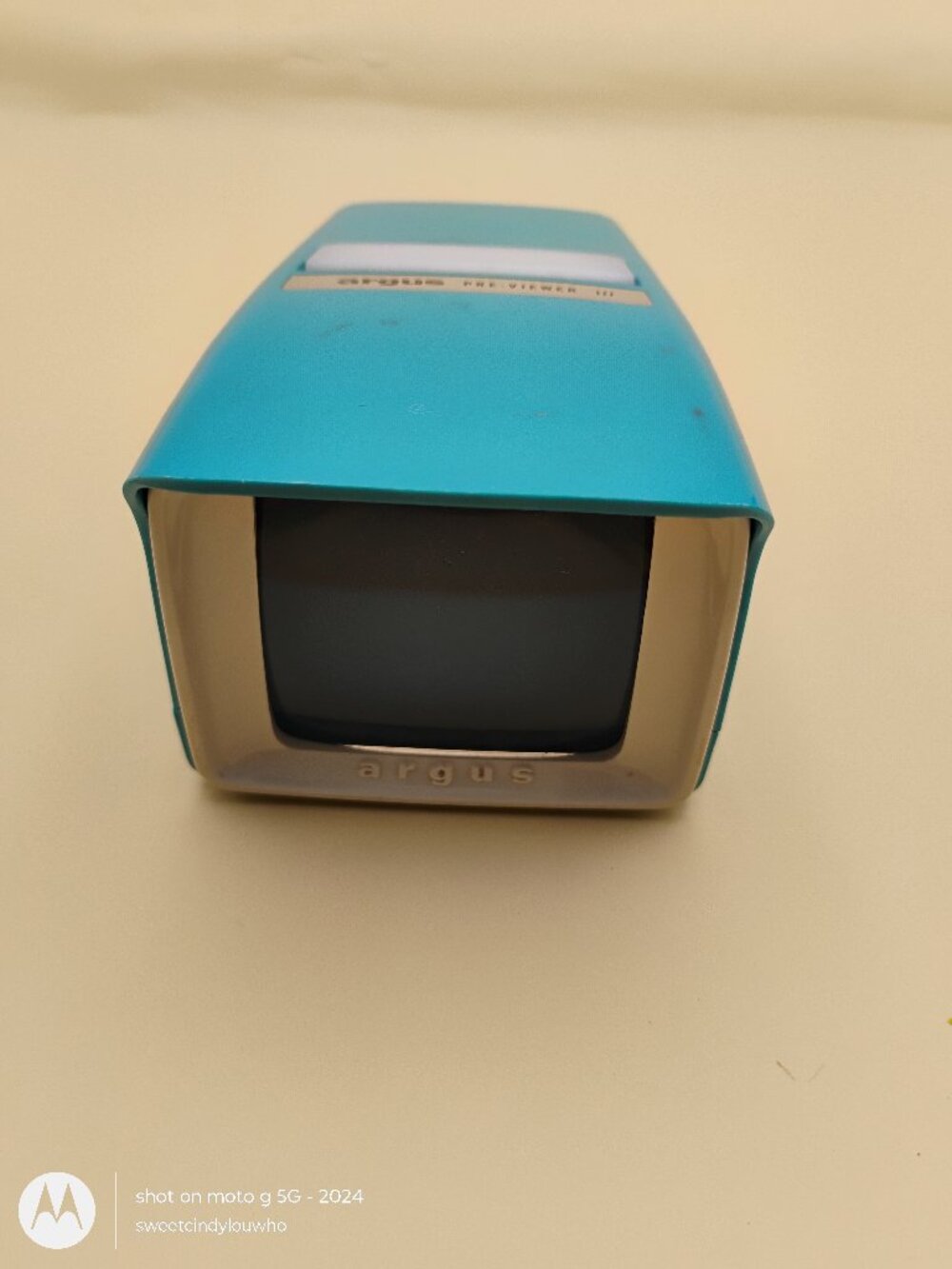 Argus Pre-Viewer III film photo slide handheld viewer 1950s - 60s aqua blue